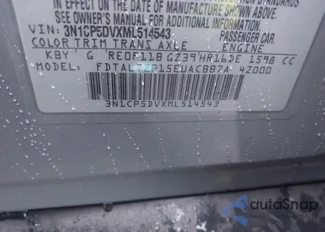 2021 Nissan Kicks Sr Xtronic Cvt from USA, damaged, VIN 3N1CP5DVXML514543